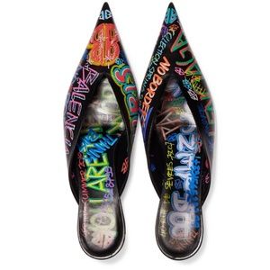 BALENCIAGA KNIFE MULES GRAFFITI
